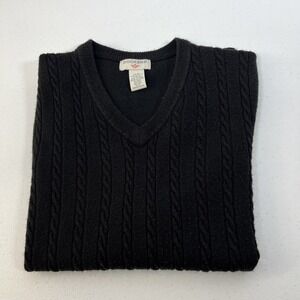 Dockers Men's Navy Classic Fit Preppy Cable Knit Sweater Vest Size Medium